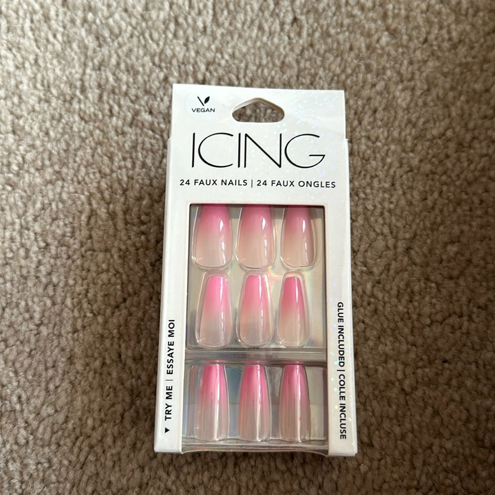 Cute nails in the brand icing